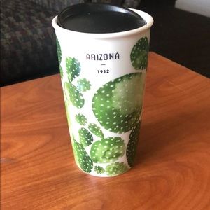 New Starbucks Arizona 12 oz ceramic tumbler cactus